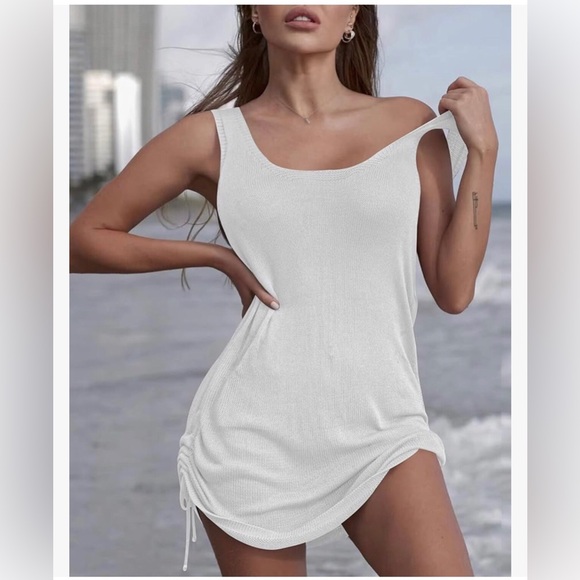 Other - Lightweight Sweater Swimsuit Cover Up with Drawstring